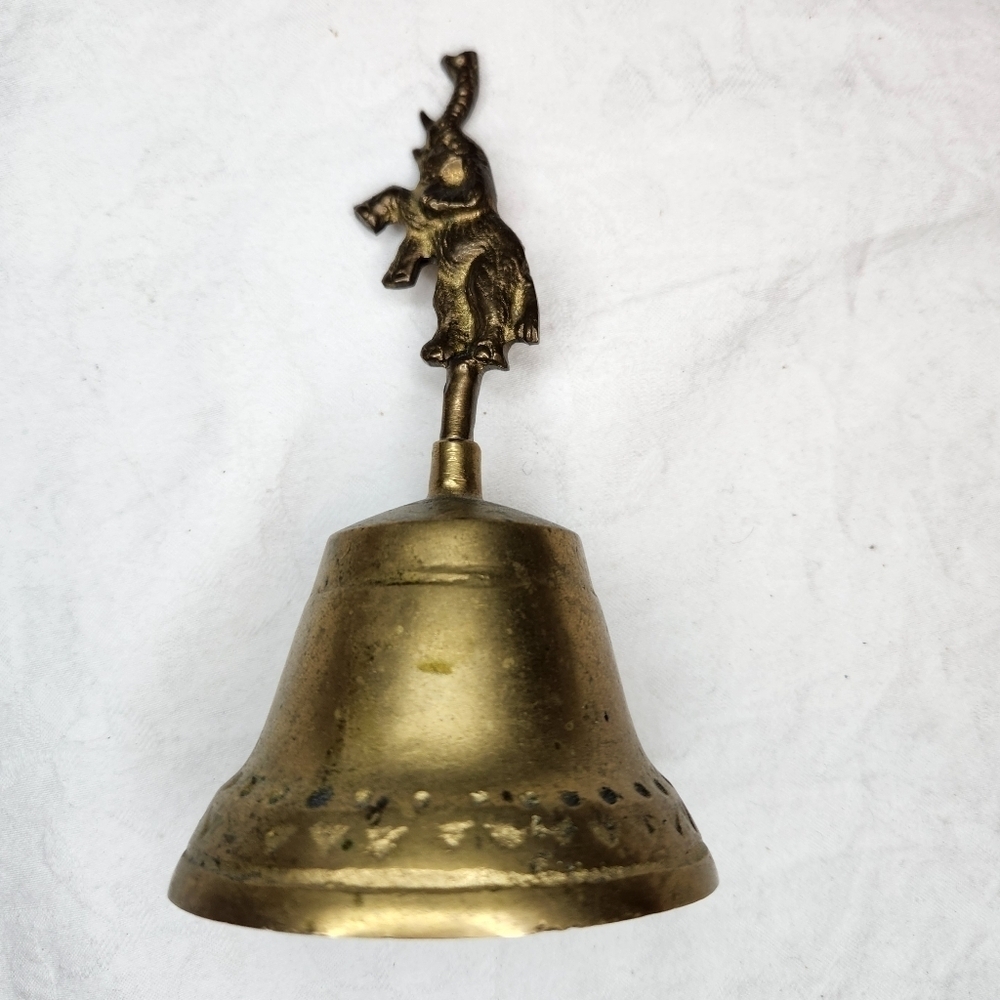 Antique Brass Bell Circus Elephant